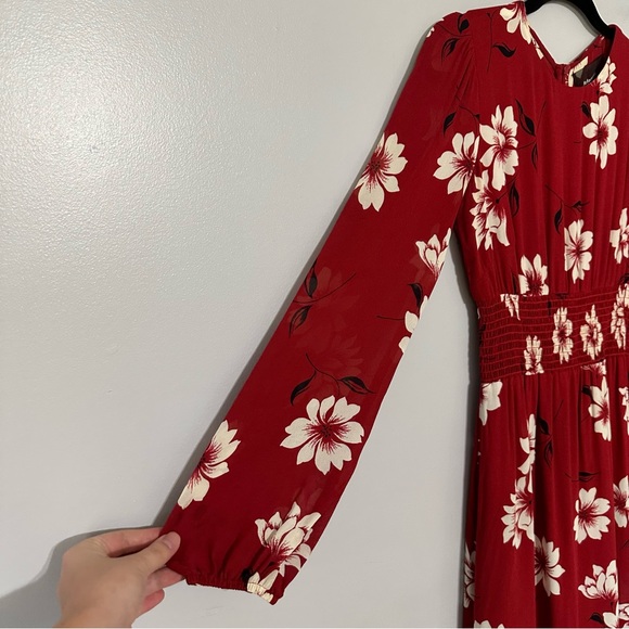 Reformation Virginia Crimson Floral Midi Dress Size 6 - Picture 5 of 10